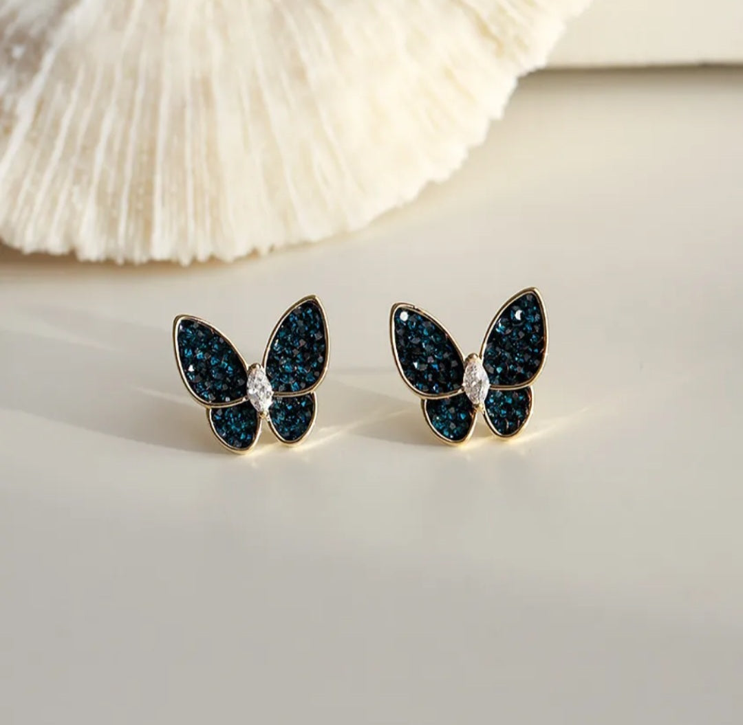 Sapphire Butterfly Studs